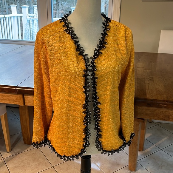 Berek Jackets & Blazers - Berek Crinkle Art-to-Wear Reversible Marigold Yellow/Animal Print Jacket